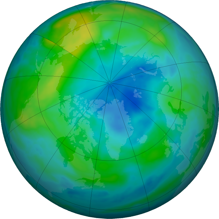 Arctic ozone map for 11 October 2017
